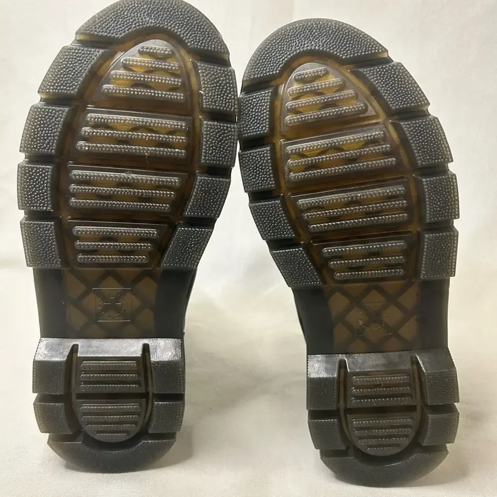 Dr. Martens Embiry  Black Chelsea Combat Boots with Yellow Stitching. Men’s  8